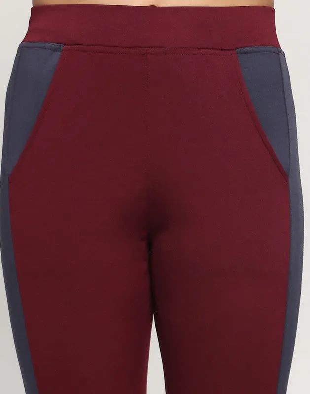 ACHAL Maroon Jegging (Self Design)