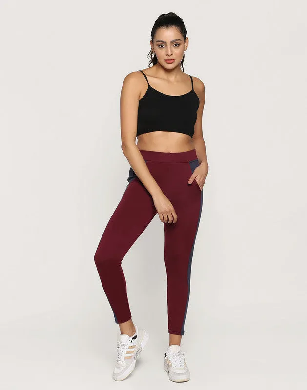 ACHAL Maroon Jegging (Self Design)