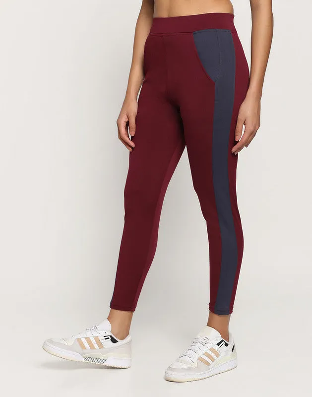 ACHAL Maroon Jegging (Self Design)