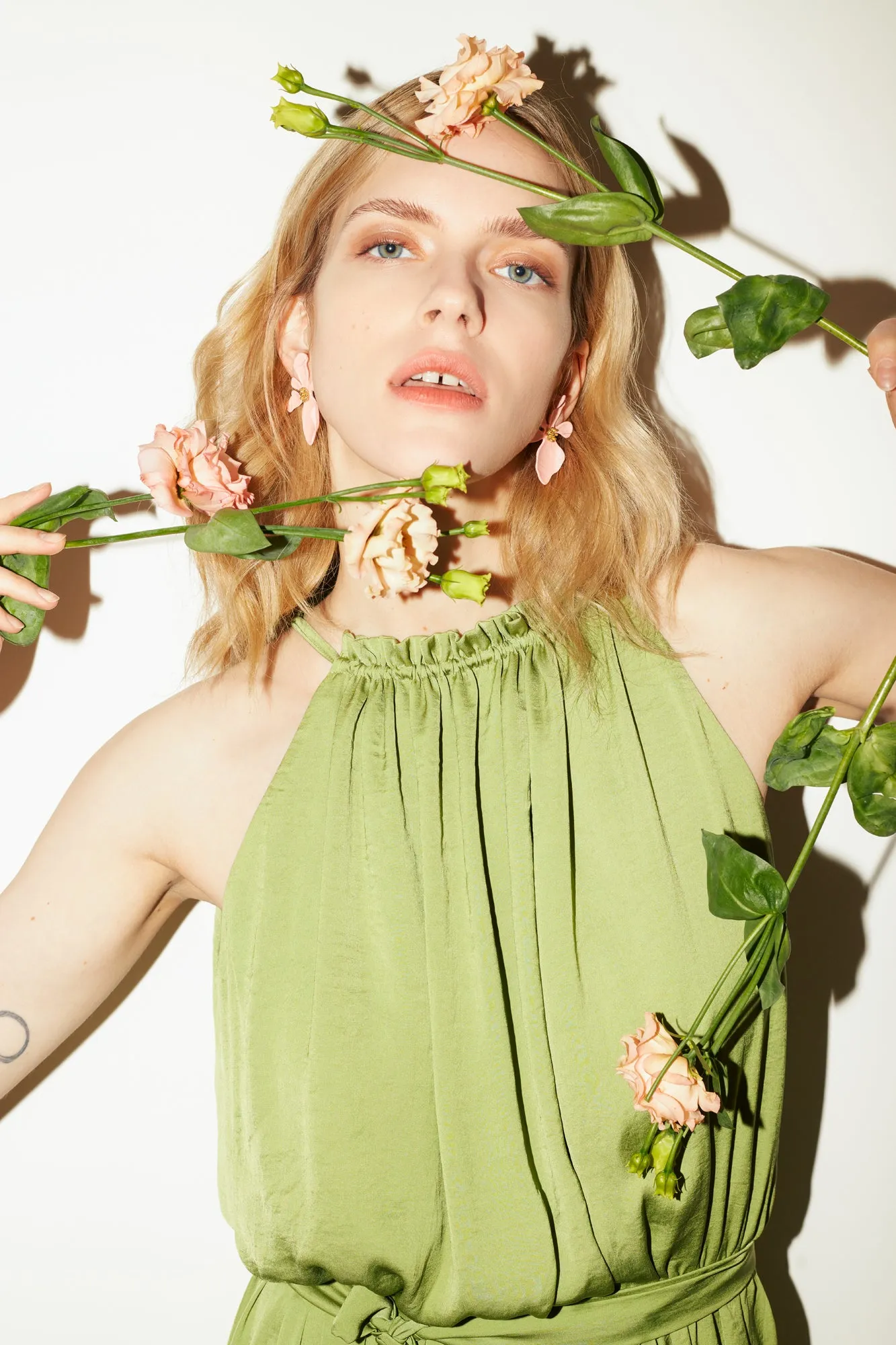 ASOKA maxi pastel green bridesmaid dress