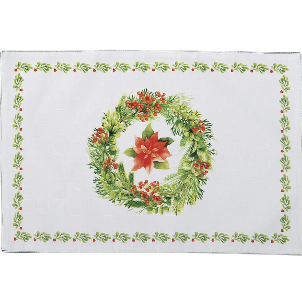 Christmas Garland Placemat 12 x 18in